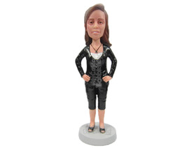 Custom Bobblehead Charming Lady With Trendy Top And Stylish Necklace - L... - $89.00