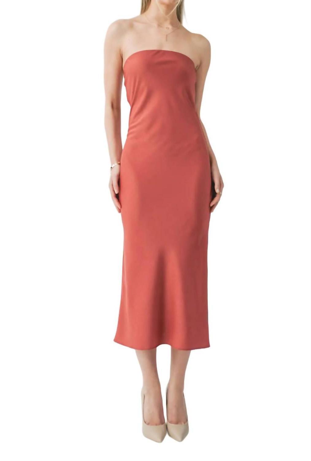 Sage The Label Jess Tube Midi Dress Burnt Red - $41.58+