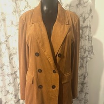 Bagatelle Suede Feel Blazer – Luxe Orange, Size L – Bold &amp; Chic! - $51.43
