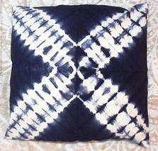 Traditional Jaipur Tie Dye Pillow Cover, Indigo Cushion Cover 16x16, Shi... - $9.99