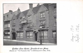 Stratford On Avon Uk Golden Lion Hotel~Ye Peacocke Inn In Shakespeare Postcard - £4.03 GBP