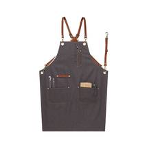 Unisex Personalized Denim Cross Back Apron With Leather Towel Holder - £50.03 GBP