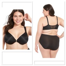 Cacique Lightly Lined Full Coverage Front-Close Underwire Black Bra 48D New - $31.50