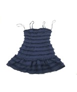 LUVALOT Navy Blue Tassel Fringe Square Neck Dress Womens Size 2 - £23.45 GBP