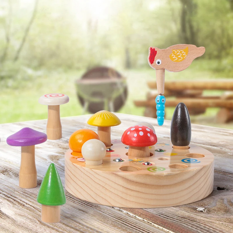 Multifunction Montessori Wooden Magnetic Fishing Toys Toddler Shape Matching - £7.93 GBP+