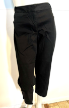 Talbots Signature Black Twill Ankle Flat Front Pants Size 12 - £18.97 GBP