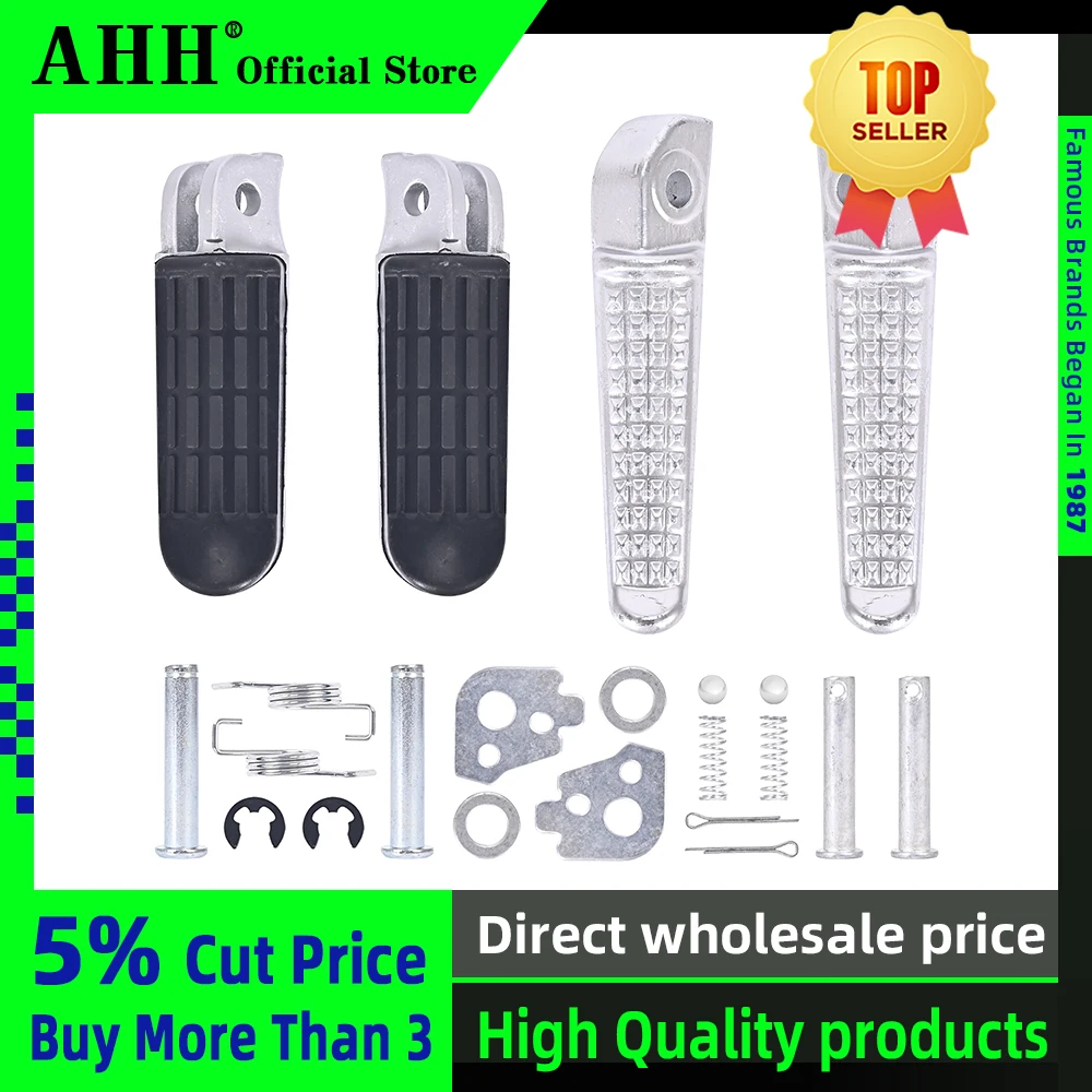 AHH 1Pair Aluminum Alloy Anti-Skid Black CNC Folding Foot Pegs Pedal Res... - $19.02+