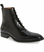 Handmade Men&#39;s leather boot, Men brogue black leather boot, Men formal boot - €157,98 EUR+