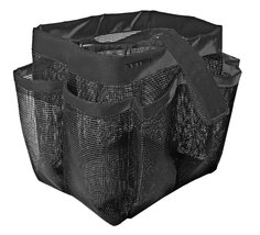 Portable Mesh Shower Bathroom Basket Bag Quick Dry Breathable Caddy Tote Black - £4.71 GBP