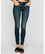New Express Mid Rise Embellished Stretch Jean Leggings 6R - £54.52 GBP