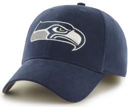 Seattle Seahawks NFL Fan Favorite MVP Basic Navy Blue Hat Cap Adult Adjustable - £18.47 GBP
