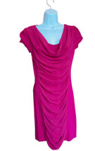 Express Dress S /P   Womens Cowl Neck Ruched Fushia Dress - $27.01 CAD