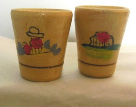 Set of 2 Hand Made Hand Painted Tequila Shooters 1.75&quot; Mexico? - £9.60 GBP
