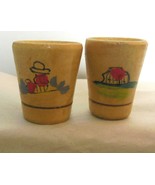 Set of 2 Hand Made Hand Painted Tequila Shooters 1.75&quot; Mexico? - $12.28