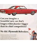 1966 Plymouth Belvedere Advertisement Automobilia Chrysler Corporation HM2M - $550.21 MXN