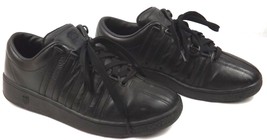 K-Swiss Classic Black Leather Low Casual Athletic Sneakers Mens Size 8.5 Shoes - £23.52 GBP
