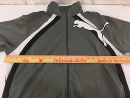 Mens Puma Gray White Black Striped Large Full Zipper Polyester Track Jacket - $238.89 MXN