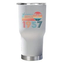 Awesome Since 1957 Tumbler 30oz With Lid Gift For Women, Men 65th Happy Birthday - £23.70 GBP