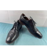 Johnston &amp; Murphy Oxford Men 11.5 Everett Shoe Black Leather Brogue Derby - $47.24 CAD