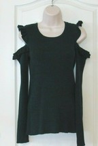 IZ Byer Long Slv Cold Shoulder Sweater Forest Green Women&#39;s JR Sz M NWT ... - $368.85 MXN