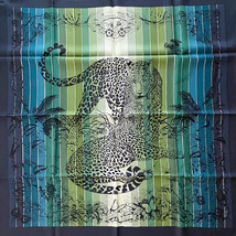 Hermes Schal Jungle Love Rainbow von Robert Dallet 90 cm Seidentier Leopard - £615.52 GBP