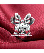 925 Sterling Silver Disney Minnie Mouse Portrait Charm Bead For Bracelet  - $16.99