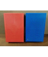 Building Bricks Connectible Travel Boxes with Base Lid Red Blue Compartm... - €16,75 EUR
