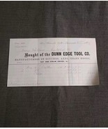 1868 DUNN EDGE TOOL CO Axe Scythe LETTERHEAD BILLHEAD West Waterville Ma... - $490.80 MXN