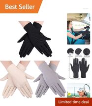 Breathable Cotton UV Protection Gloves for Women - 3 Pairs for Driving &amp;... - $22.72