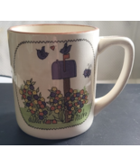 Coffee Mug Mailbox Birds Flowers Butterfly Made in Japan Cute Kitchen Po... - $9.99
