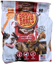 Nylabone Broth Bones Chew Treat Beef Flavor 2.6 Pound Bag EXP 03/2029 - $34.03
