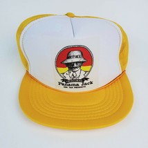 Vintage Original Panama Jack Suntan Trucker Hat Snapback Mesh Foam NOS Yellow - £19.46 GBP