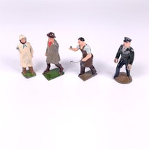 ✅ Vintage Lot 4 Figurines Lead Painted Conductor Blacksmith Toy Layout - £11.86 GBP