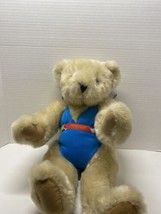 Vermont Teddy Bear Company Blonde Bear Plush Stuffed Jointed 16&quot; Bathing Suit - £15.67 GBP