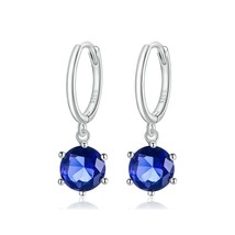 WOSTU 925 Silver Water Drop Round Earrings Shining CZ Dangle Earrings For Women  - £18.79 GBP