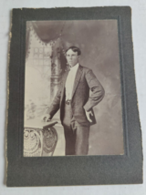 Vintage Cabinet Card Young Man Standing in a Suit - £14.24 GBP