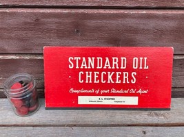 Vintage 1938 Standard Oil Checkers Board Game Checkerboard Atkinson IL w Checker - £31.11 GBP