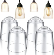 4 Pcs\. Clear Glass Shades, 5 Inches Diameter, 1 Point 65 Inches For, Wall Bulb. - £47.38 GBP