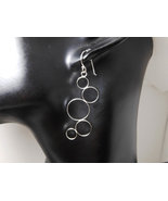 Multi Circle Dangle Earrings 925 Sterling silver, Handmade Teen Girls Ea... - £23.98 GBP+