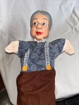 Vintage Rubber Head Cloth Body Old Woman Hand Puppet 60's 70's Mr. Roger... - $7.60