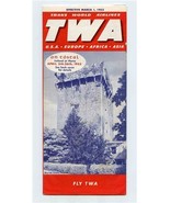 TWA Timetable Trans World Airlines TWA March 1953 Schedule Blarney Castle - £17.12 GBP