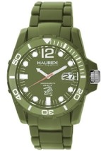 NEW Haurex Italy V7354UVV Men&#39;s Caimano Date Green Dial Plastic Sport Watch 200M - £47.44 GBP