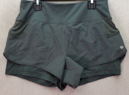 Layer 8 Active Shorts Women&#39;s S Gray Green Lined Qwick Dry Stretch Elast... - $22.15