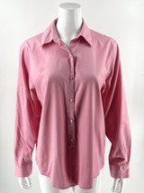 Talbots Wrinkle Resistant Top Sz 12 Bubblegum Pink Button Up Cotton Shir... - £26.48 GBP
