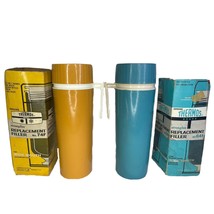 Thermos Vintage Orange &amp; Blue Seeley King Thermos W/Replacement Fillers ... - $43.62