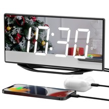 8.7&quot; Large Display Dual Alarm Clock For Bedroom With Battery Backup,Led ... - $37.99