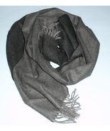 Sferra Ultra soft Black Cashmere Scarf Double Sided Fringed 13x80" New S... - $390.65
