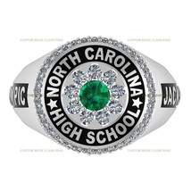 Mens Custom Class Ring for High School University Silver 925 Graduation Gift - £105.27 GBP