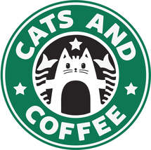 Cats and Coffee Vinyl Decal 6 inches wide - $9.97+