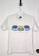 VTG 90s Friends Central Perk Coffee T Shirt Warner Bros Gray Single Stitch Sz M - £28.93 GBP